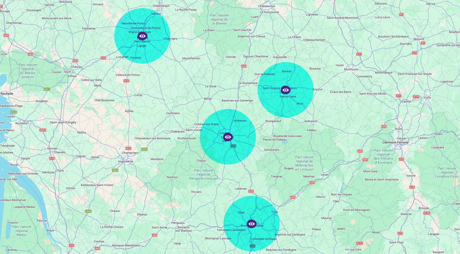 evmobile carte limoges brive gueret